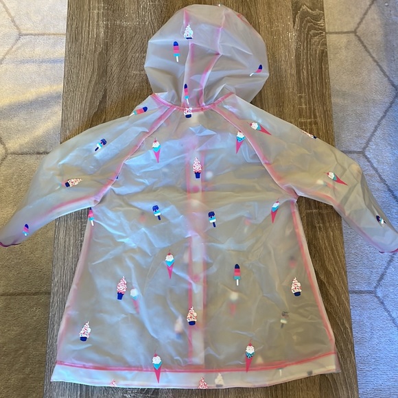 🍂🍁☔️Fall Favorite Hatley Clear Pink Ice Cream Cone Toddler Rain Jacket - Picture 6 of 6